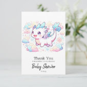 Pastel Majestic Dragon Baby shower Bedankkaart (Staand voorkant)