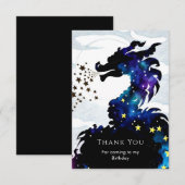 Pastel Majestic Dragon Verjaardag Bedankkaart (Voorkant / Achterkant)