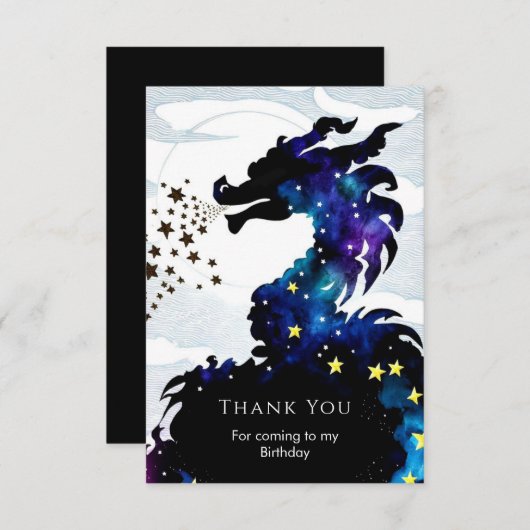 Pastel Majestic Dragon Verjaardag Bedankkaart (Voorkant / Achterkant)