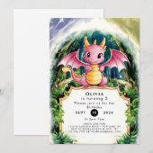 Pastel Majestic Dragon Verjaardag Kaart (Voorkant / Achterkant)