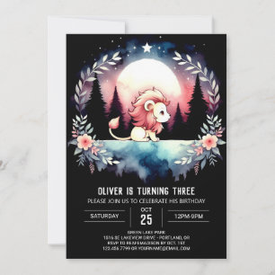 Pastel Majestic Lion Verjaardag Kaart