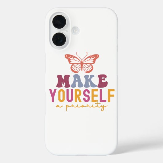 Pastel "Make Yourself a Priority" Self Care Graphi Case-Mate iPhone Case (Achterkant)