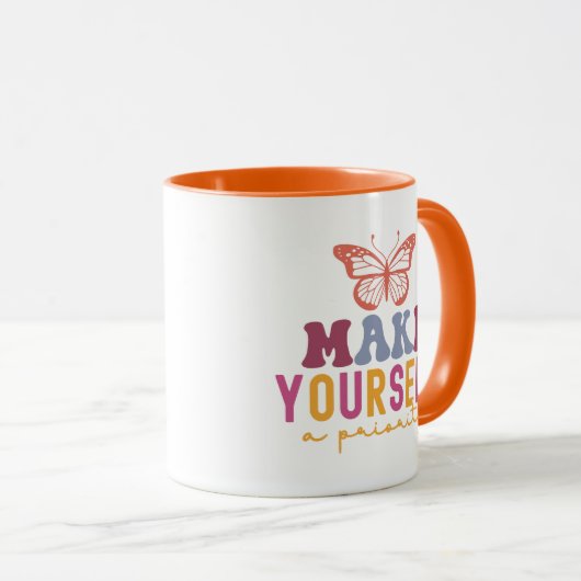 Pastel "Make Yourself a Priority" Self Care Mok (Voorkant rechts)