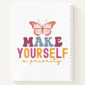 Pastel "Make Yourself a Priority" Self Care Notitieboek (Achterkant)