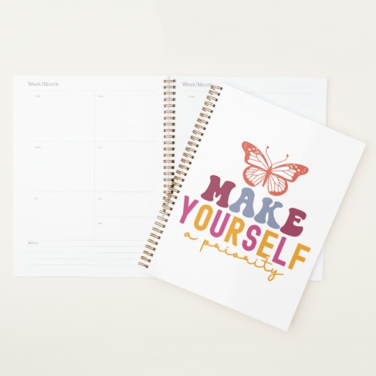 Pastel "Make Yourself a Priority" Self Care Planner (Display)