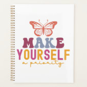 Pastel "Make Yourself a Priority" Self Care Planner (Voorkant)