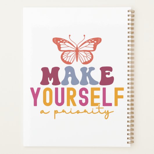 Pastel "Make Yourself a Priority" Self Care Planner (Achterkant)