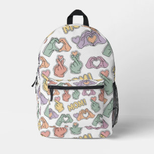 Pastel "MAM!" Hart Handen – Cute & Sweet Cadeau vo Bedrukte Rugzak
