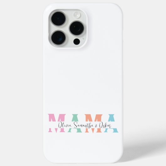 Pastel MAMA Gepersonaliseerde iPhone Case (Achterkant)