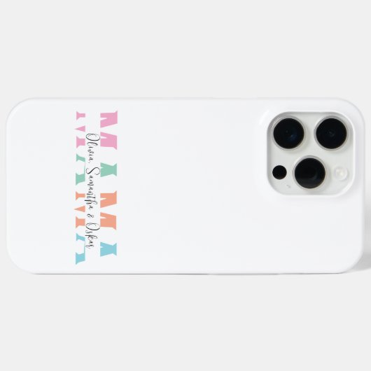 Pastel MAMA Gepersonaliseerde iPhone Case (Achterkant (horizontaal))