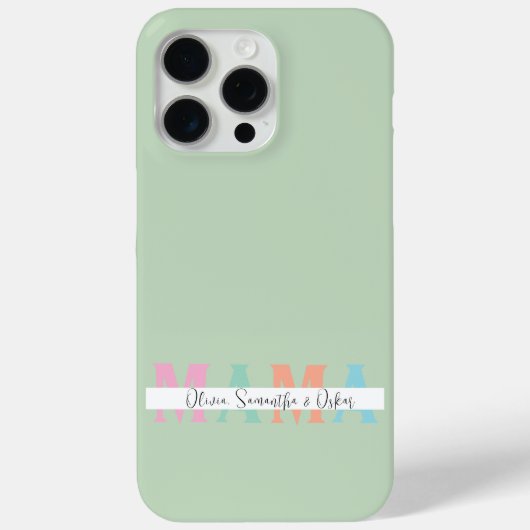Pastel MAMA Gepersonaliseerde iPhone Case (Achterkant)