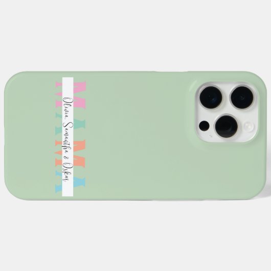 Pastel MAMA Gepersonaliseerde iPhone Case (Achterkant (horizontaal))