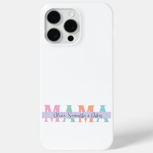 Pastel MAMA Gepersonaliseerde iPhone Case (Achterkant)