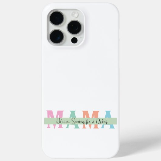 Pastel MAMA Gepersonaliseerde iPhone Case (Achterkant)