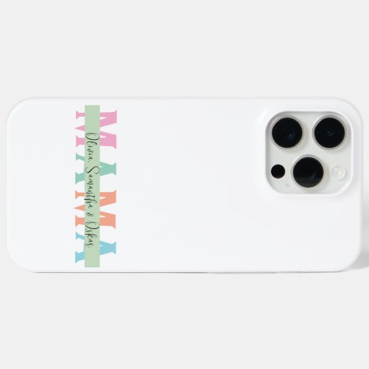 Pastel MAMA Gepersonaliseerde iPhone Case (Achterkant (horizontaal))