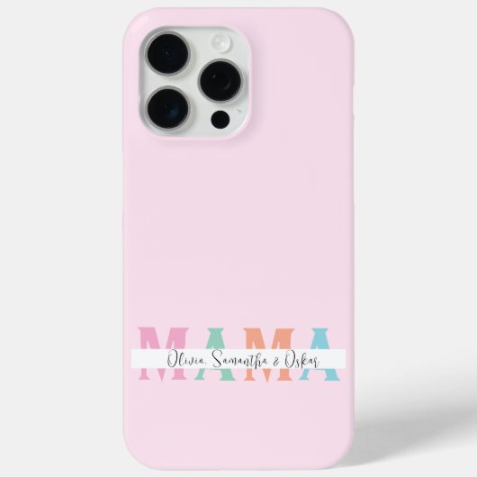 Pastel MAMA Gepersonaliseerde iPhone Case (Achterkant)