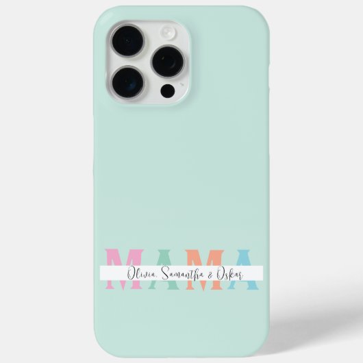 Pastel MAMA Gepersonaliseerde iPhone Case (Achterkant)