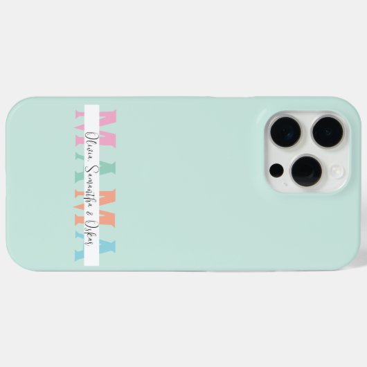 Pastel MAMA Gepersonaliseerde iPhone Case (Achterkant (horizontaal))