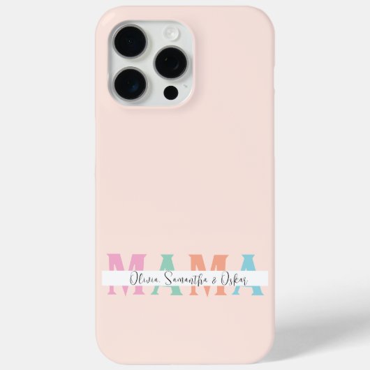 Pastel MAMA Gepersonaliseerde iPhone Case (Achterkant)