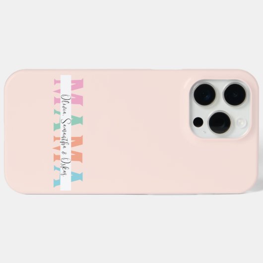 Pastel MAMA Gepersonaliseerde iPhone Case (Achterkant (horizontaal))