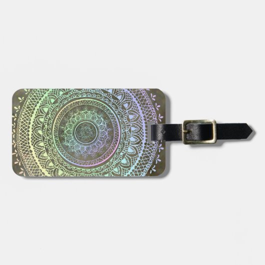 Pastel Mandala Bagagelabel (Voorkant horizontaal)