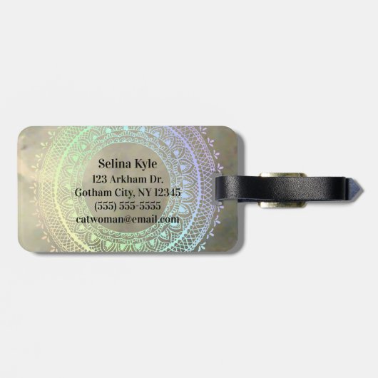 Pastel Mandala Bagagelabel (Achterkant horizontaal)