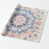 Pastel Mandala Bloemen Cadeaupapier – Boho Botanis (Uitgerold)