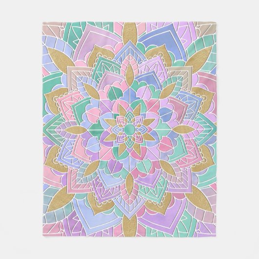Pastel Mandala II Fleece Deken (Voorkant)