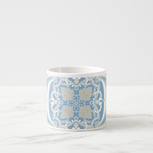 Pastel Mandala in het blauw Espresso Kop (Voorkant)