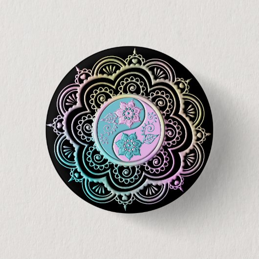 Pastel Mandala Ronde Button 3,2 Cm (Voorkant)