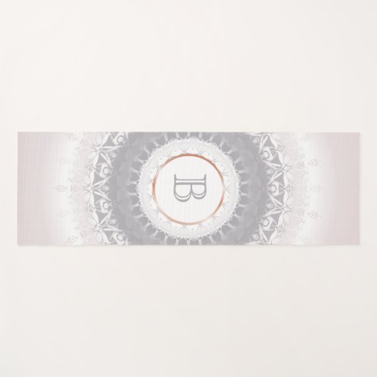 Pastel Mandala Roos Gold Monogram Yogamat (Voorkant (horizontaal))