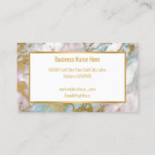 PASTEL MARBLE ABSTRACT GOLD WHITE VISITEKAARTJE (Achterkant)