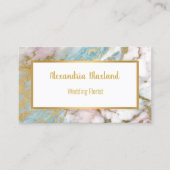 PASTEL MARBLE ABSTRACT GOLD WHITE VISITEKAARTJE (Voorkant)