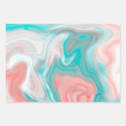 Pastel Marble Abstract Inpakpapier Vel (Voorkant)