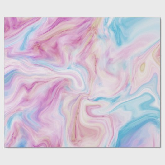 Pastel Marble Abstract Swirl Cadeaupapier (Vlak)