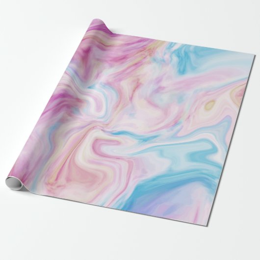 Pastel Marble Abstract Swirl Cadeaupapier (Uitgerold)