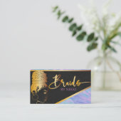 Pastel Marble and Gold Modern Hair Braiding Salon Visitekaartje (Staand voorkant)