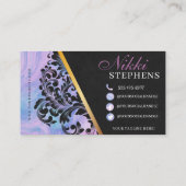 Pastel Marble and Gold Modern Hair Braiding Salon Visitekaartje (Achterkant)