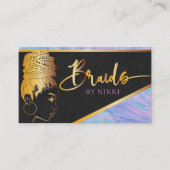Pastel Marble and Gold Modern Hair Braiding Salon Visitekaartje (Voorkant)