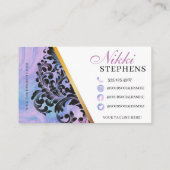 Pastel Marble and Gold Modern Hair Braiding Salon Visitekaartje (Achterkant)