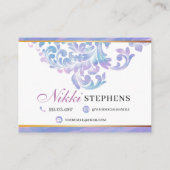 Pastel Marble and Gold Modern Hair Braiding Salon Visitekaartje (Achterkant)