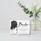 Pastel Marble and Gold Modern Hair Braiding Salon Visitekaartje (Staand voorkant)