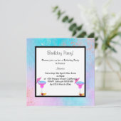 PASTEL MARBLE COCKTAIL BIRTHDAY ARTIJ INVITATIE KAART (Staand voorkant)