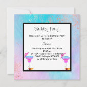 PASTEL MARBLE COCKTAIL BIRTHDAY ARTIJ INVITATIE KAART (Voorkant)