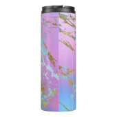 Pastel Marble | Girly Millennial Ombre-Waterverf Thermosbeker (Achterkant)