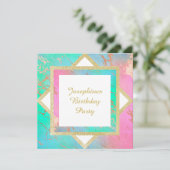 PASTEL MARBLE GOLD BIRTHDAY LAYERED CUSTOM KAART (Staand voorkant)
