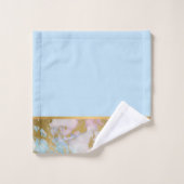 PASTEL MARBLE GOLD BLUE BATHROOM TOWEL SET BAD HANDDOEK (Wasdoekje)