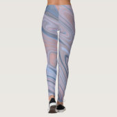 Pastel Marble Liquid Pink Blue Patroon Leggings (Achterkant)