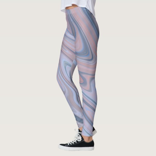 Pastel Marble Liquid Pink Blue Patroon Leggings (Links)