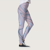 Pastel Marble Liquid Pink Blue Patroon Leggings (Rechts)